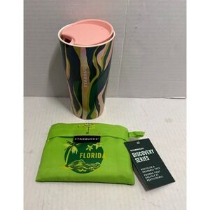 Starbucks Ceramic Spring Collection Tumbler with Reusable Tote Lot of 2 Items